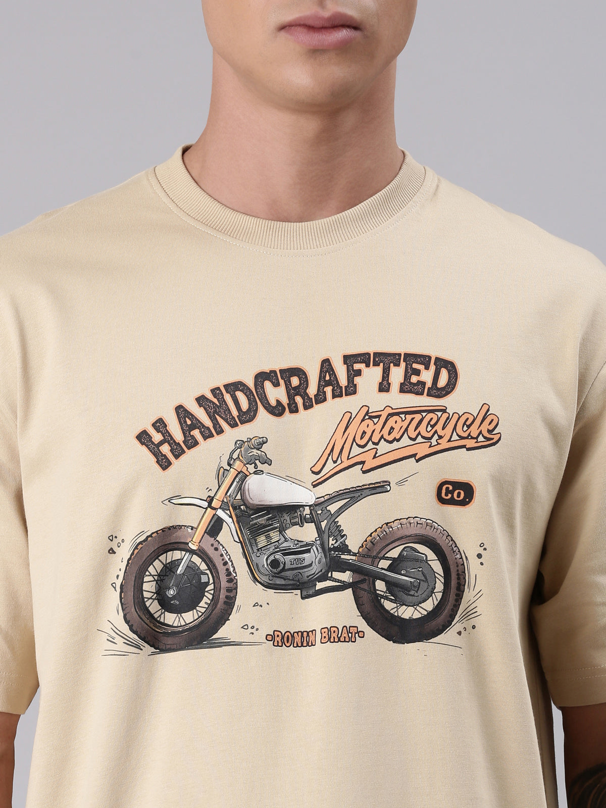 TVS Lifestyle 100% Cotton Oversized Graphic T-shirt for Men | Premium 220 GSM Heavyweight Tee with Relaxed Fit | Soft Cotton Oversized T Shirt for Boys | Durable Ribbed Neckline Streetwear Style